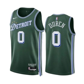 Dres Detroit Pistons jalen duren 0 Nike 2022-23 City Edition Zelena Swingman